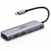 UGREEN USB-C TO 3 PORTS USB 3.0 HUB + HDMI + GIGABIT ETHERNET  ADAPTER + PD (SPACE GRAY)