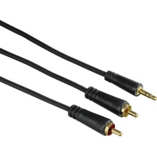 Hama - 122299 - Audio Cable, 3.5 mm jack plug - 2 RCA plugs, stereo, gold-plated, 3.0 m