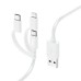 Hama - 187200 - 3-in-1 Micro-USB Cable with Adapter for USB-C and Lightning, 1.0 m, white
