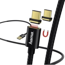 Hama - 178374 - Magnetic Charging/Data Cable, USB Type-C, 1 m, black