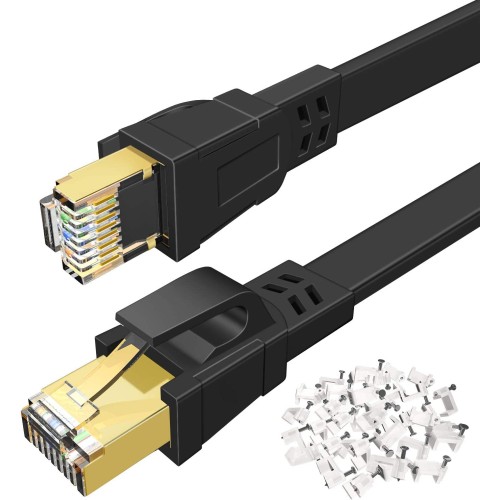 Hama 200693 Network Cable, CAT-8, 40 Gbit/s, S/FTP Shielded, Halogen-free, 3.00 m