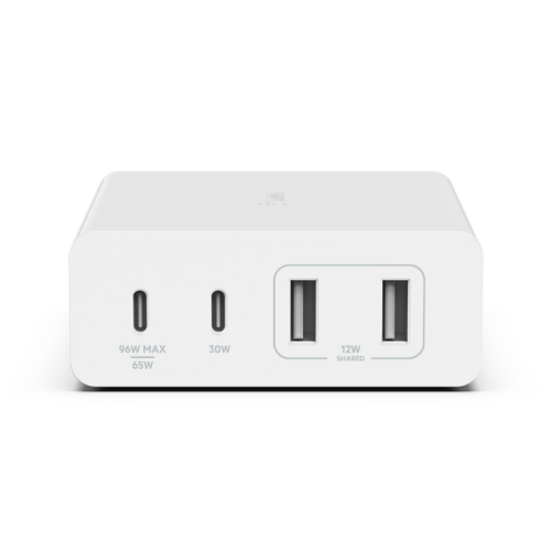 Belkin 108W 4-Ports USB GaN Desktop Charger with Intelligent Power Sharing and 2M Cord