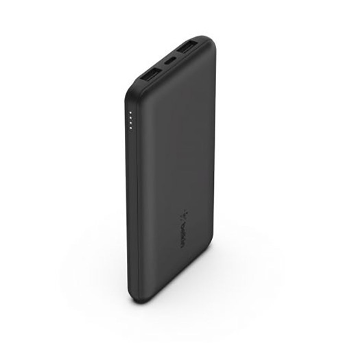 Belkin 10K Power Bank with USB-C 15W, Dual USB-A, 15cm USB-A to C Cable, Black