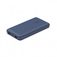 Belkin 10K Power Bank with USB-C 15W, Dual USB-A, 15cm USB-A to C Cable, Blue