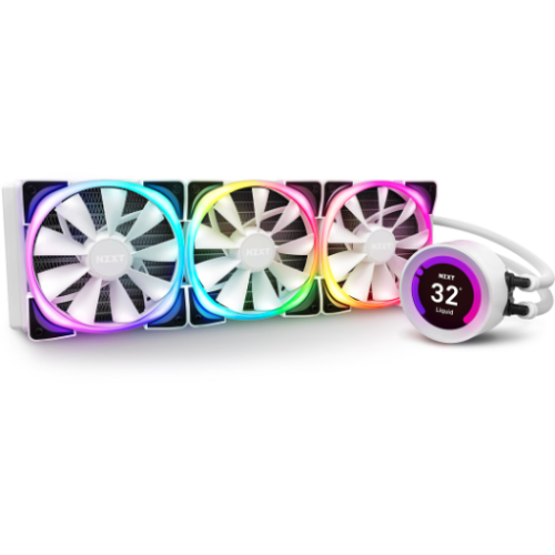 NZXT Kraken Z73 RGB White 360mm AIO Liquid Cooler with Aer RGB and RGB LED (White)