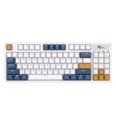 Royal Kludge RK89 TKL White Mechanical Keyboard - Blue Switch - Wired, Bluetooth, Wireless 2.4G - Arabic English