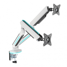 Twisted Minds Dual Monitors Premium Slim Aluminum Spring-Assisted Monitor Arms - White